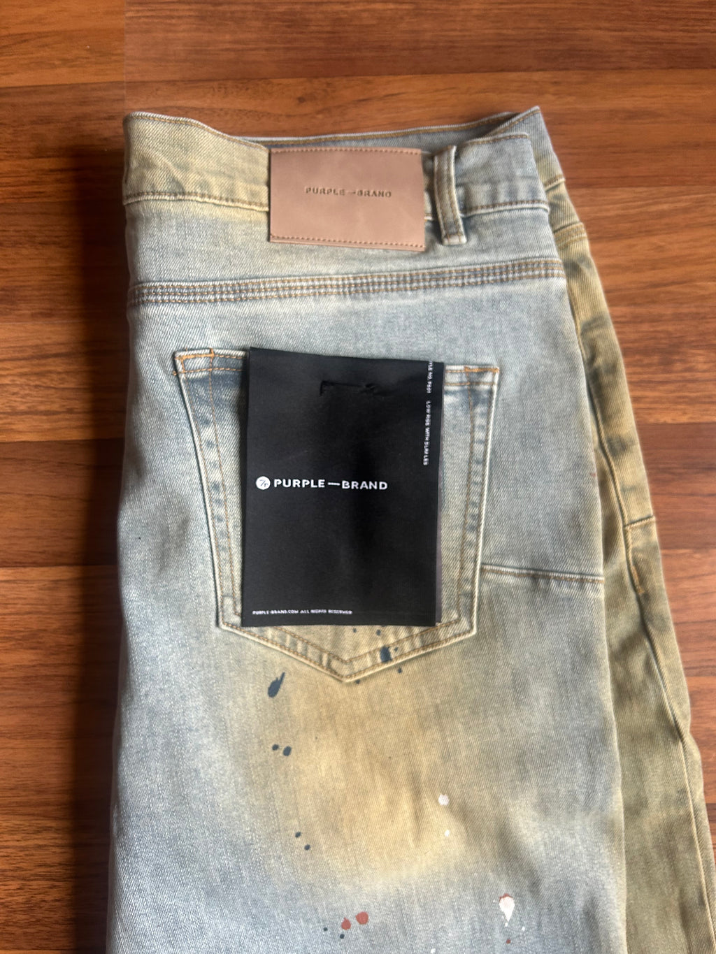 Purple “Paint Splatter” Denim Skinny Jeans