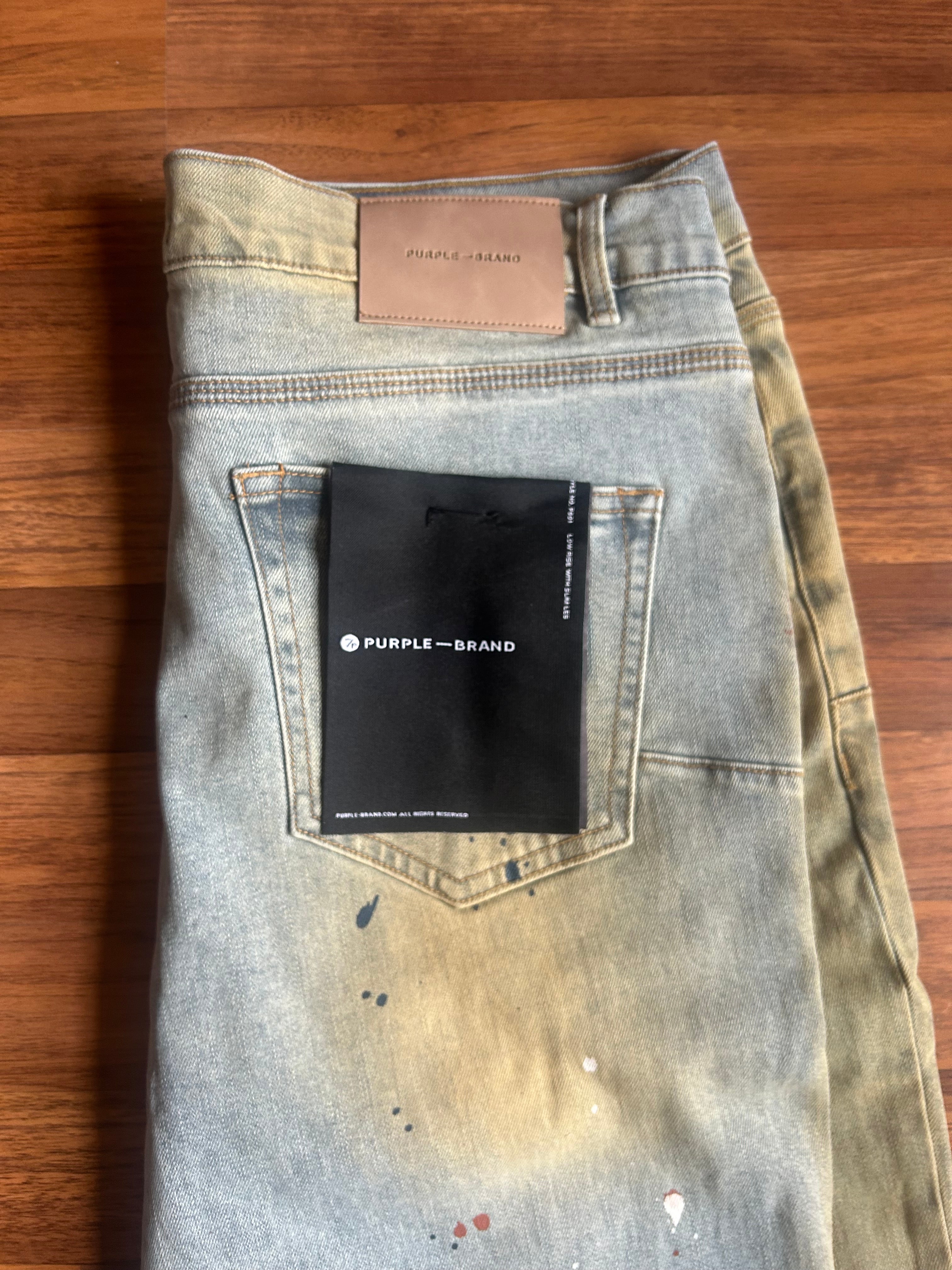 Purple “Paint Splatter” Denim Skinny Jeans