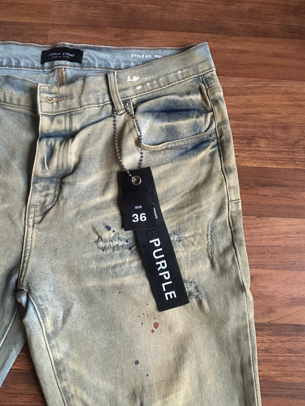 Purple “Paint Splatter” Denim Skinny Jeans