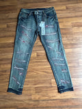 Purple “Blood Stitched” Denim Jeans