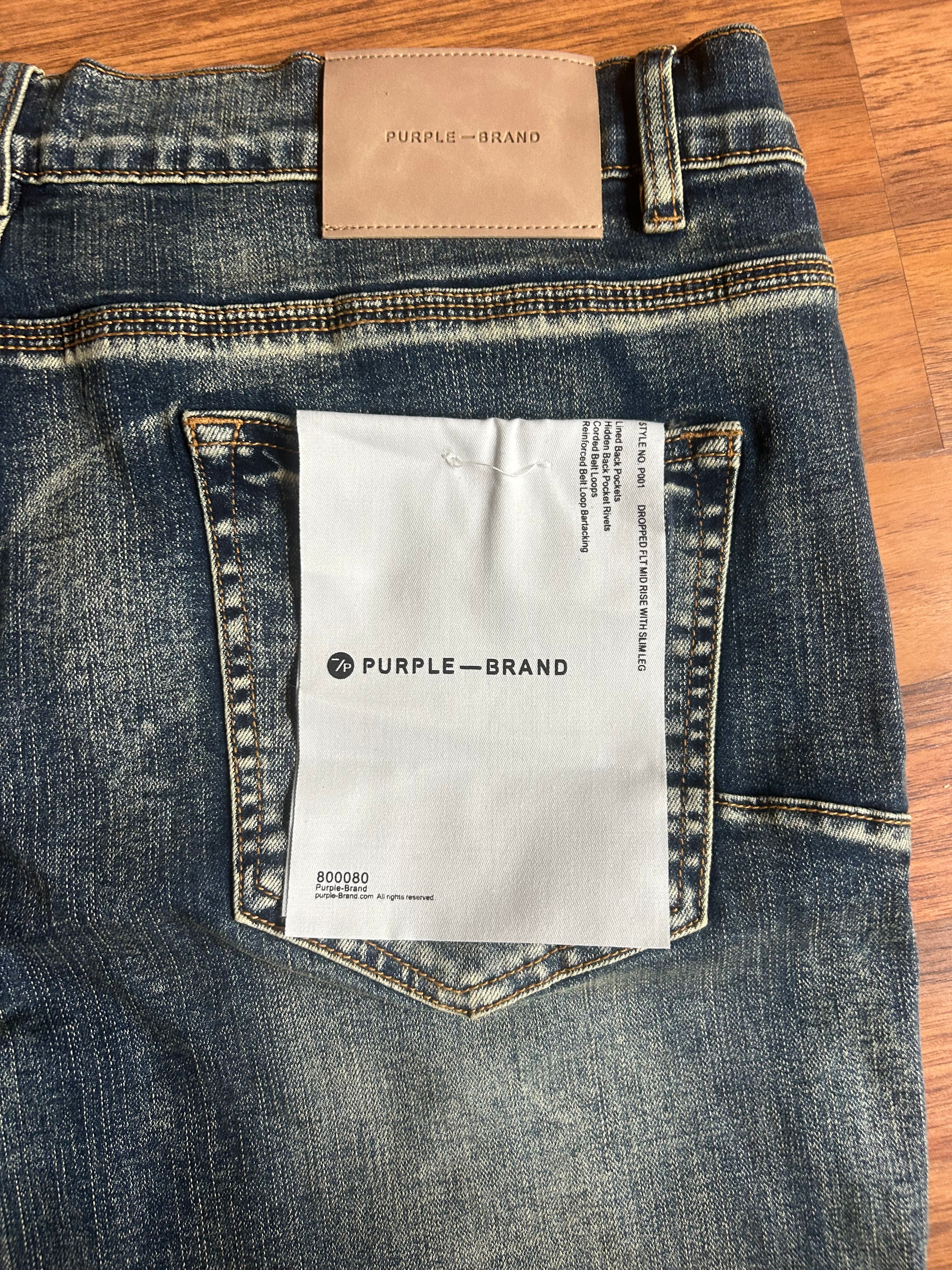 Purple “Blood Stitched” Denim Jeans